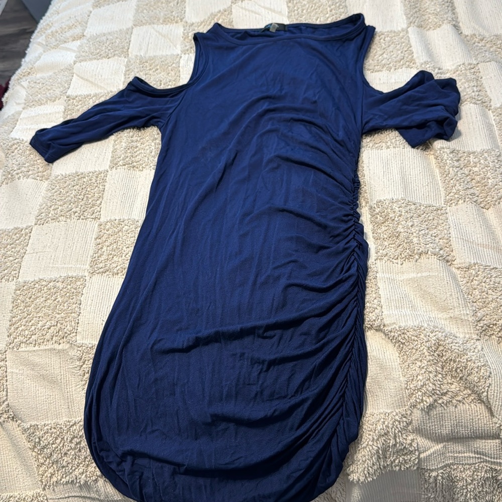 Drank blue touched dress with shoulders out tshirt material never worn